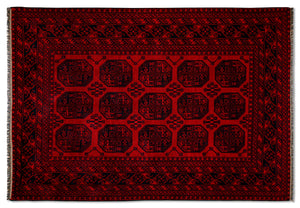 Tapis Afghan Gul - Rouge - 2,88 x 1,94 m