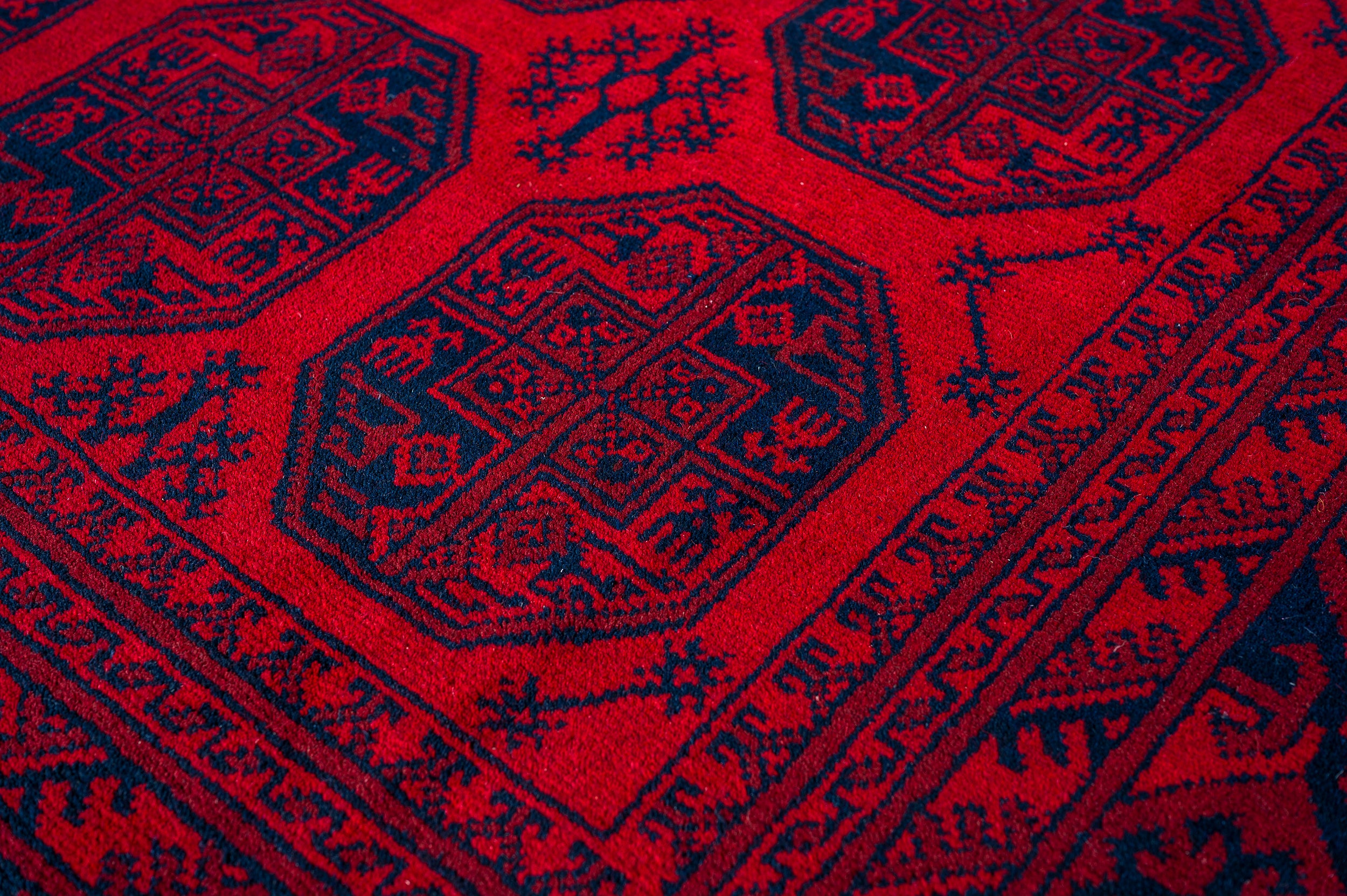 Tapis Afghan Gul - Rouge - 2,88 x 1,94 m