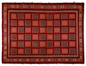 Tapis Soumak - Rouge - 3,40 x 2,45 m